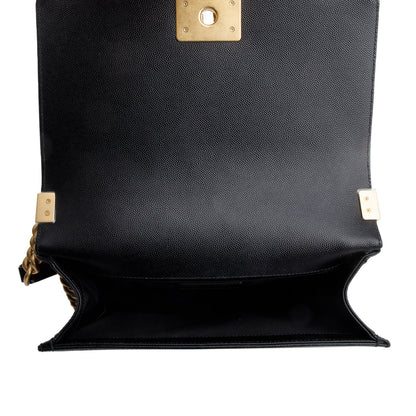 Chanel 2020 Black Caviar Quilted Medium Boy Flap Bag