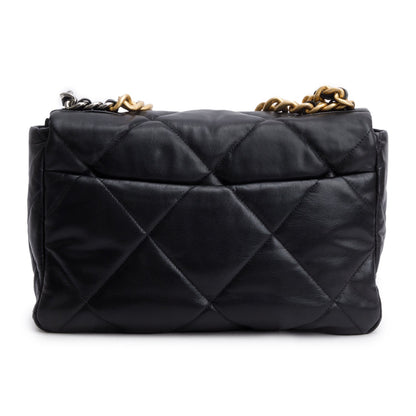 Chanel 2020 Black Lambskin Leather Medium 19 Flap Bag