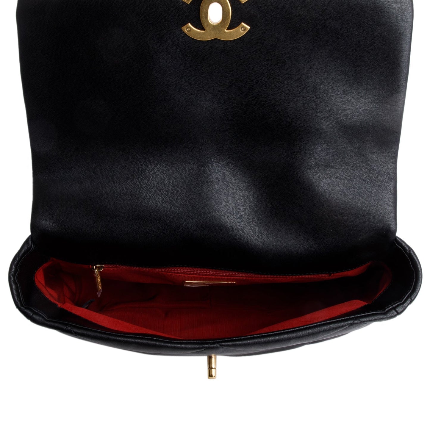Chanel 2020 Black Lambskin Leather Medium 19 Flap Bag