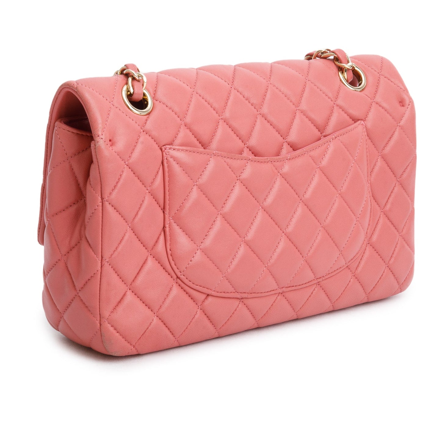Chanel Pink Lambskin Quilted Valentine Charms Medium Single Flap