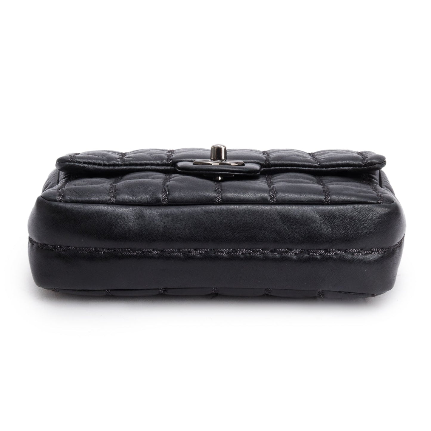 Chanel Black Lambskin Vertical Stitch Small Flap Bag