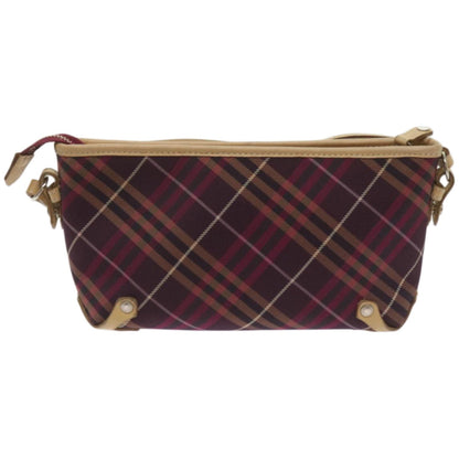 Luxury Burberry Nova Check Shoulder Bag Nylon Red Auth 68194