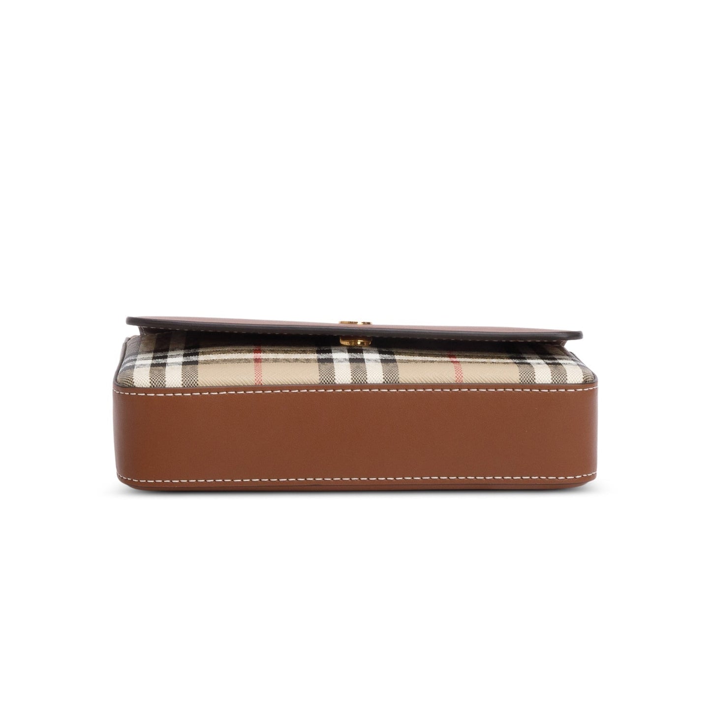 Burberry Brown Calfskin Vintage Check New Hampshire Bag