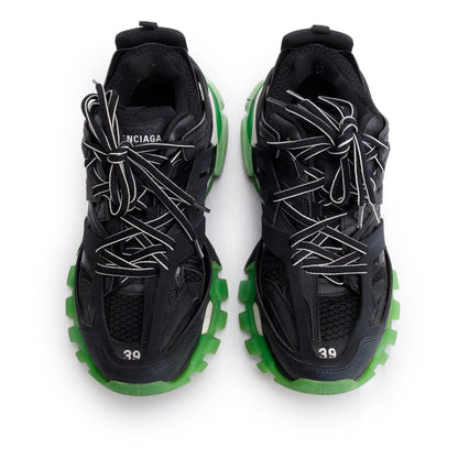 Balenciaga Black Mesh Rubber Track Sneakers, Size 39