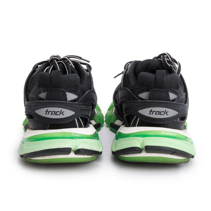 Balenciaga Black Mesh Rubber Track Sneakers, Size 39