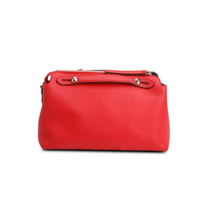 Fendi Red Vitello Dolce Medium By the Way Flower Boston Bag