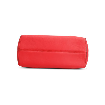 Fendi Red Vitello Dolce Medium By the Way Flower Boston Bag