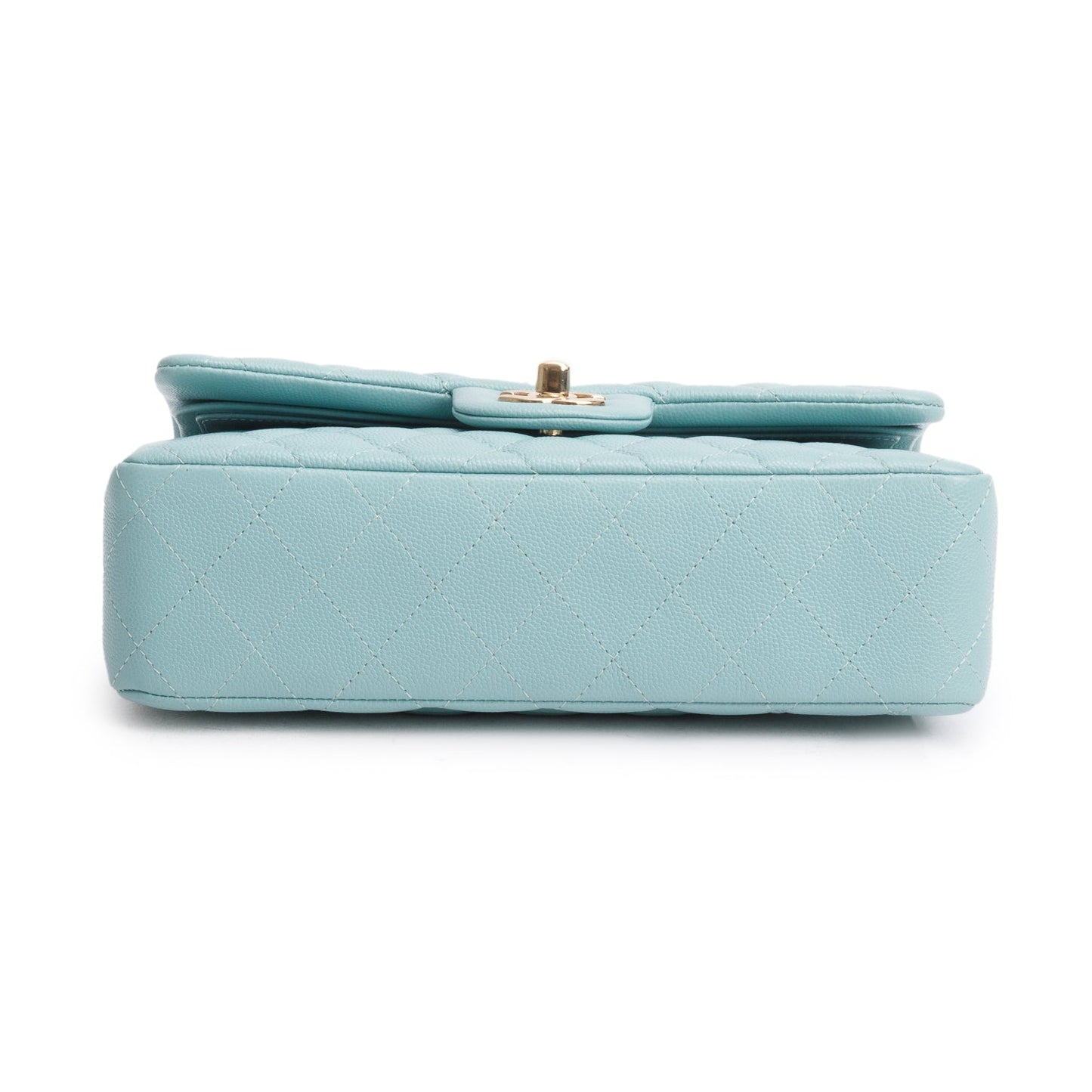 Chanel Teal Caviar Quilted Small Double Flap Bag