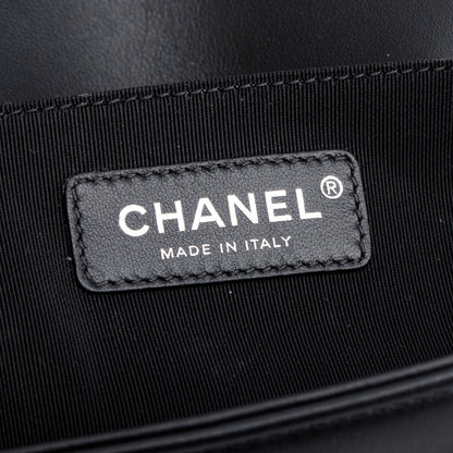 Chanel 2021 Black Quilted Lambskin Leather Medium Boy Bag