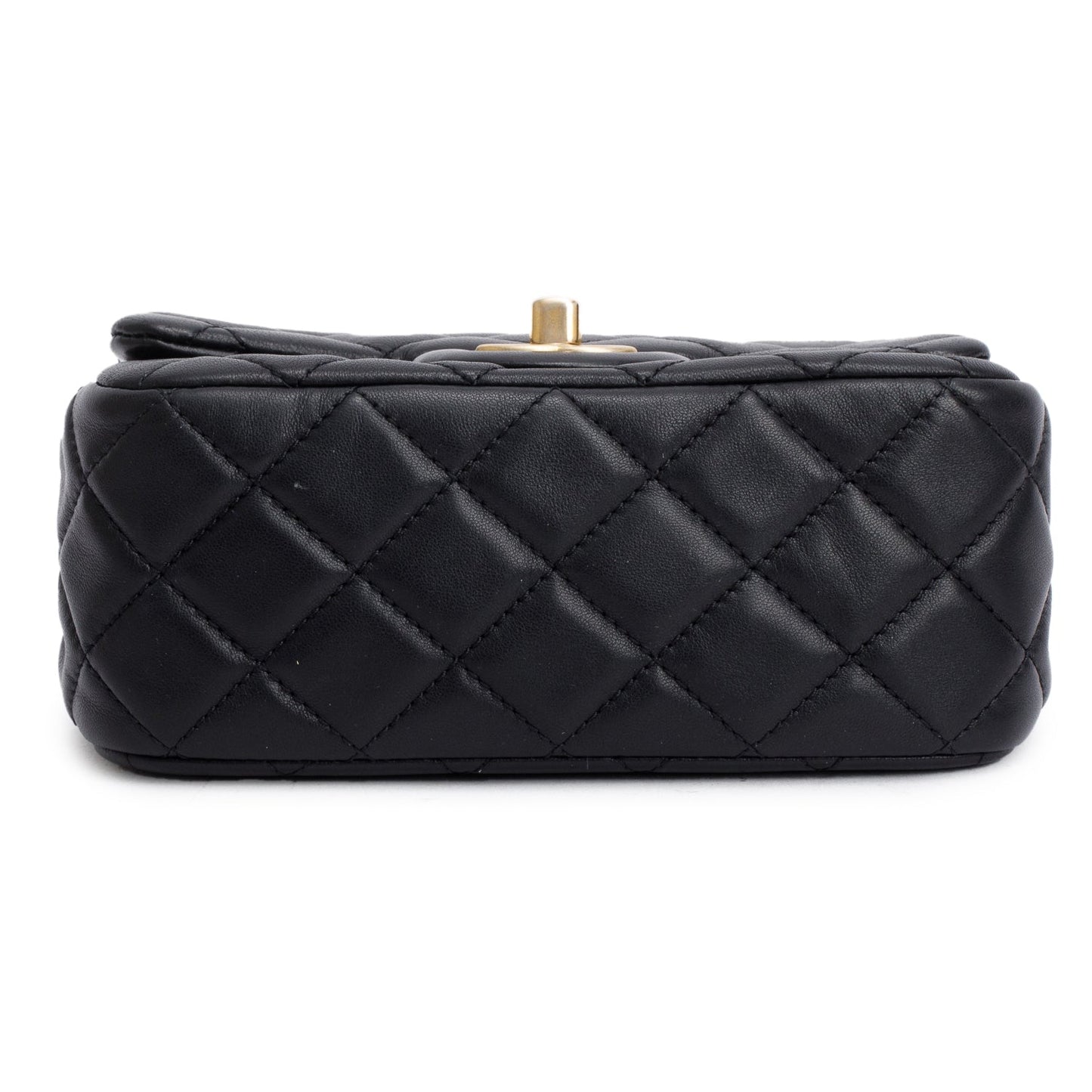Chanel 2020 Black Quilted Lambskin Pearl Crush Square Mini Flap Bag