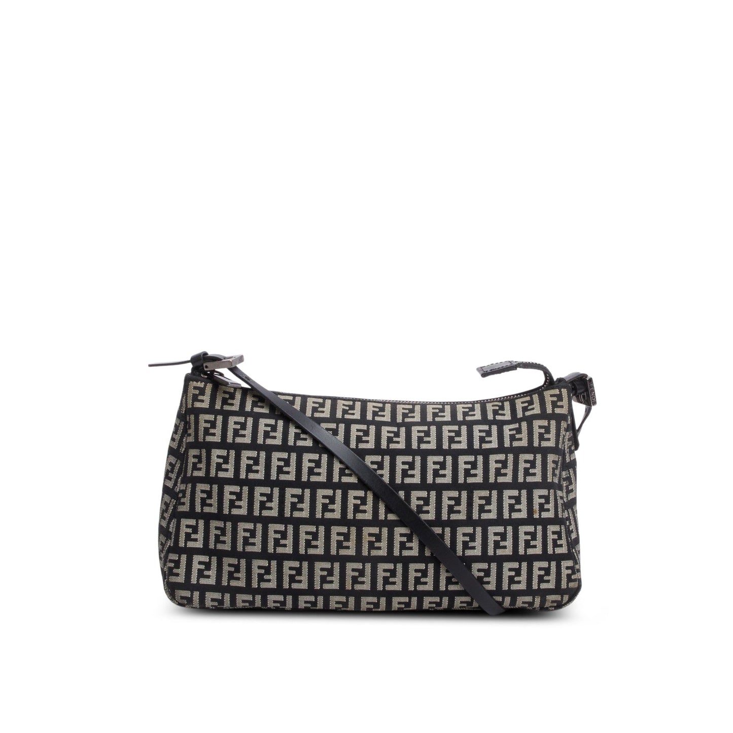 Fendi Black Zucchino Cuoio Pochette