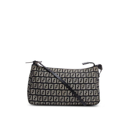 Fendi Black Zucchino Cuoio Pochette