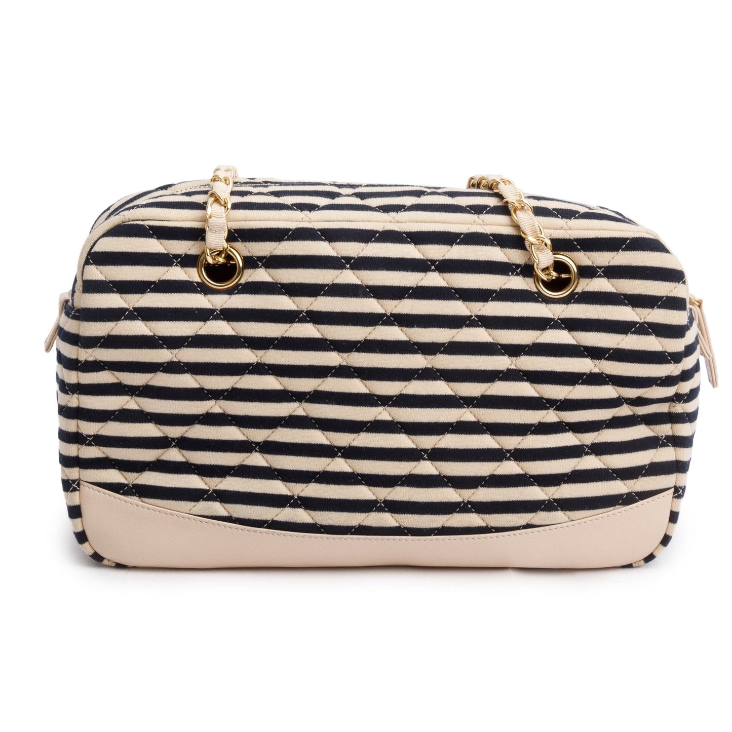Chanel Beige & Black Quilted Jersey Coco Sailor Camera Bag
