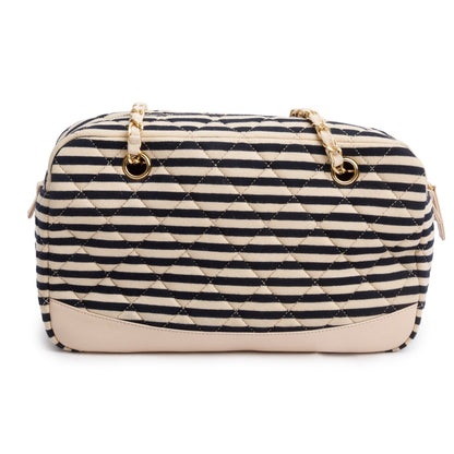 Chanel Beige & Black Quilted Jersey Coco Sailor Camera Bag