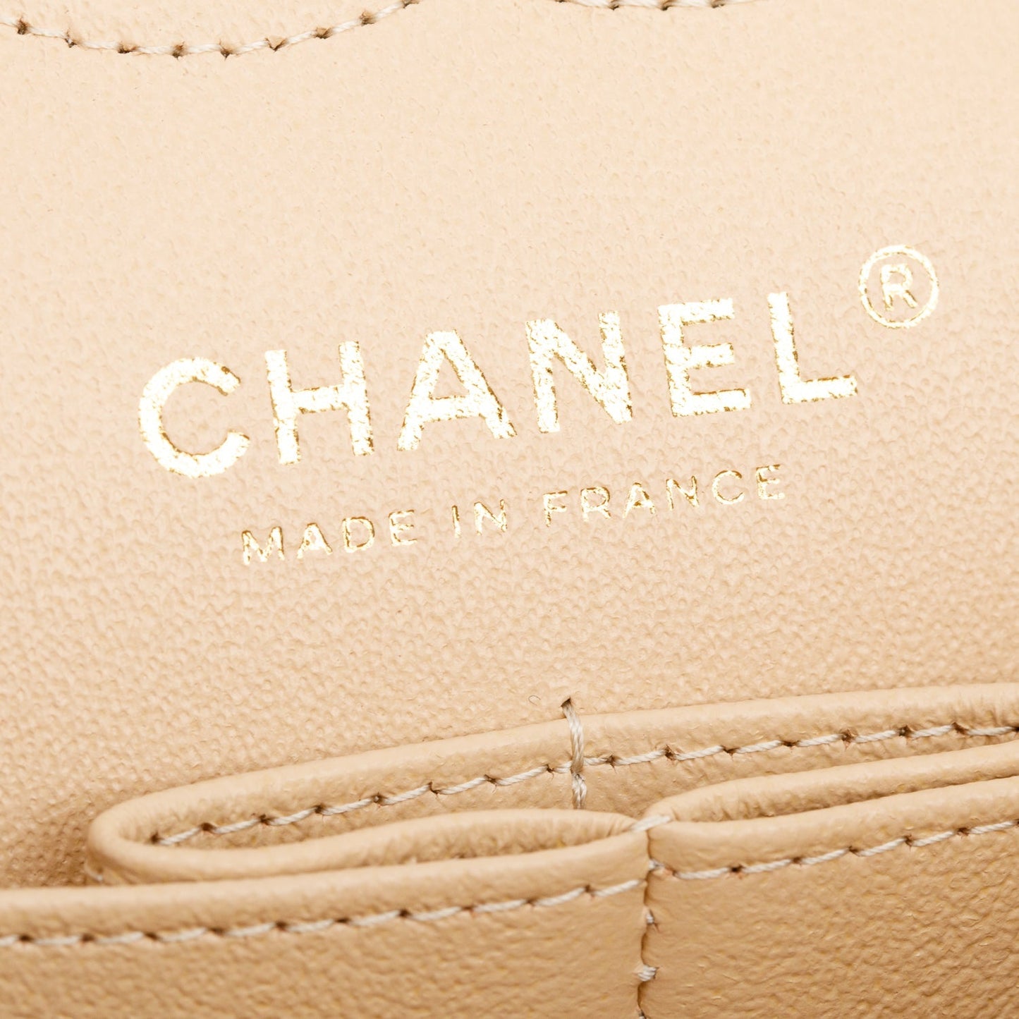 Chanel 2025 Beige Caviar Quilted Small Double Flap Bag