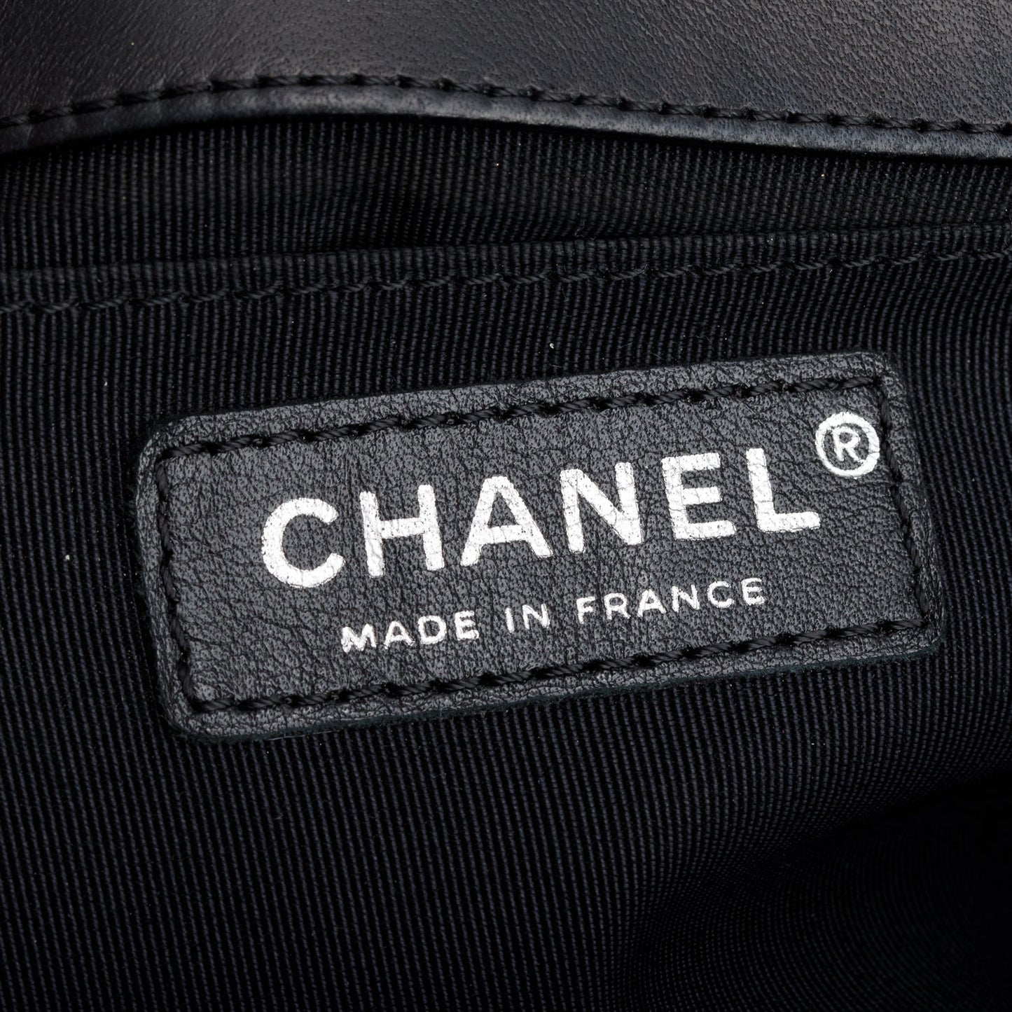 Chanel Beige/Black Quilted Lambskin Leather Medium Boy Bag