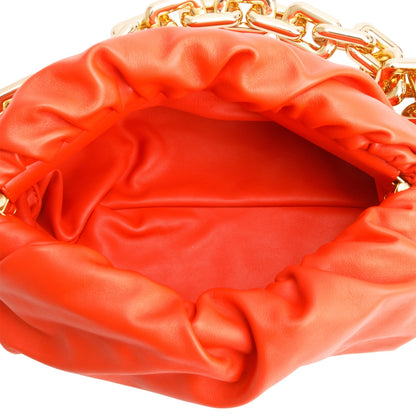 Bottega Veneta Orange Nappa Leather The Chain Pouch