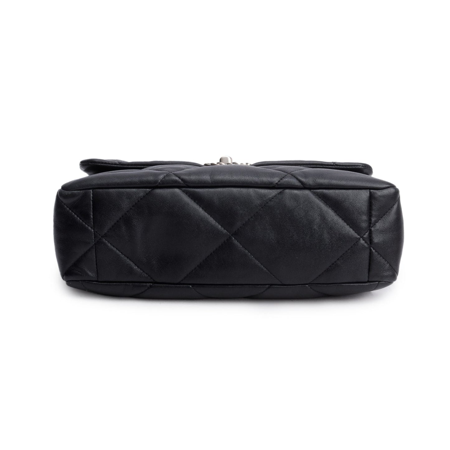 Chanel 2022 Black Lambskin Quilted Large 19 Flap Bag