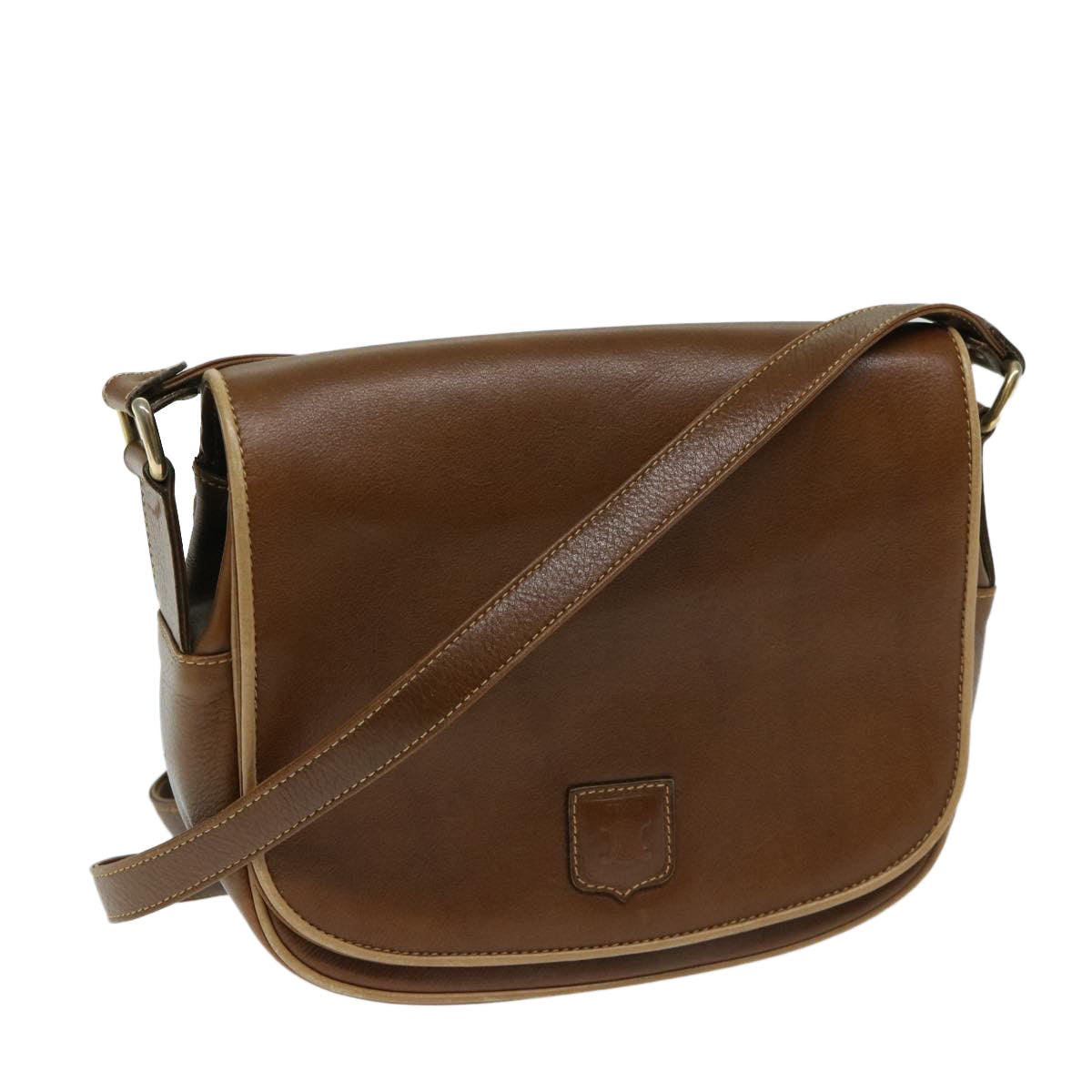 Luxury CELINE Shoulder Bag Leather Brown  68342