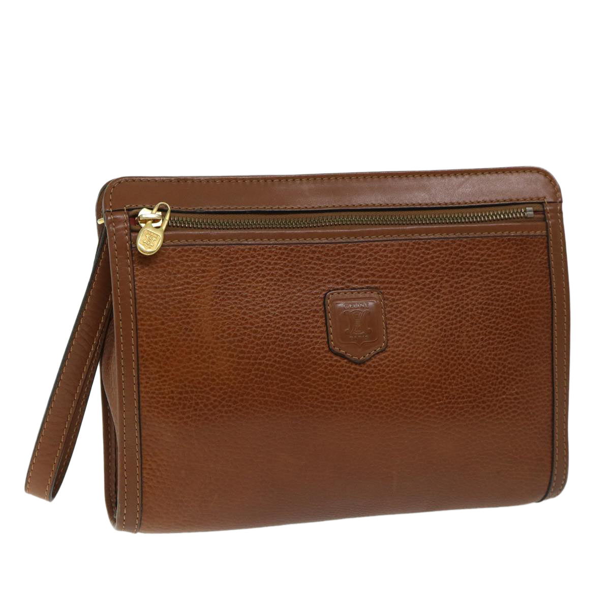 Luxury CELINE Clutch Bag Leather Brown  68346