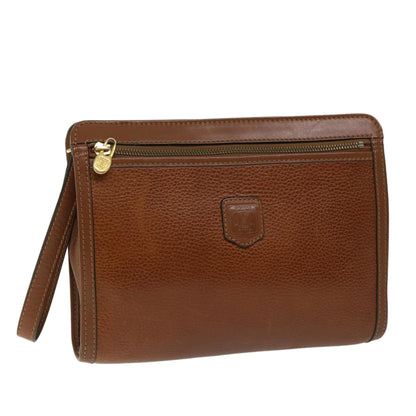 Luxury CELINE Clutch Bag Leather Brown  68346