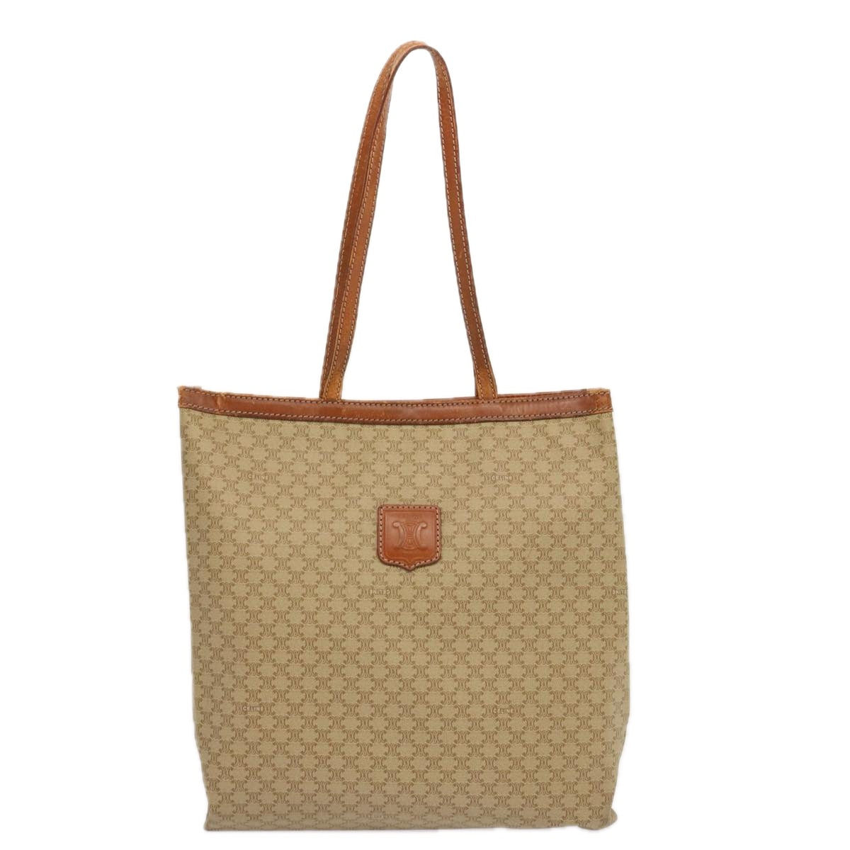 Luxury CELINE Macadam Canvas Tote Bag PVC 2Set Beige Brown  68348