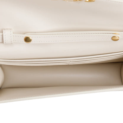 Celine 2025 White Shiny Calfskin Margo Wallet on Chain