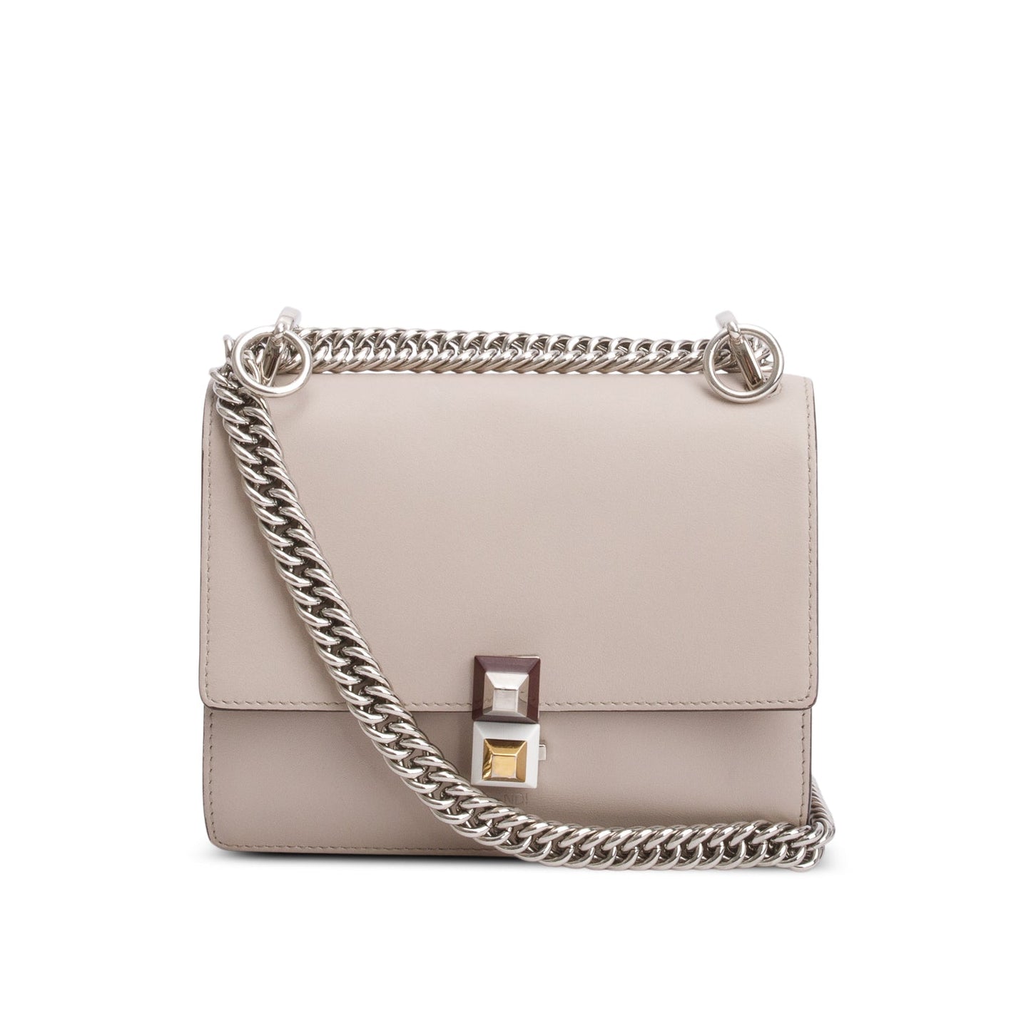 Fendi Pink Calfskin Leather Small Kan I Shoulder Bag