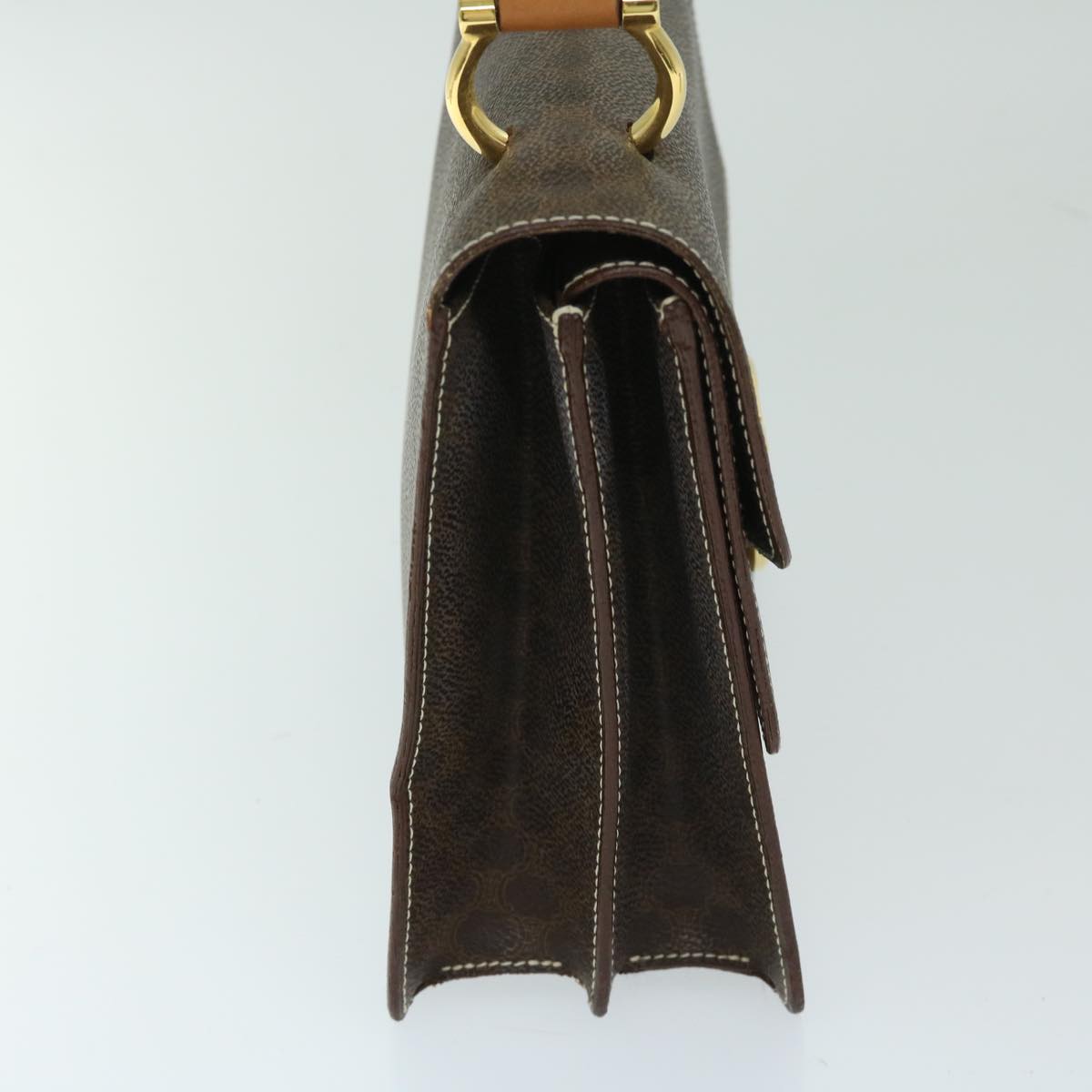 Luxury CELINE Macadam Canvas Hand Bag PVC Brown  68359