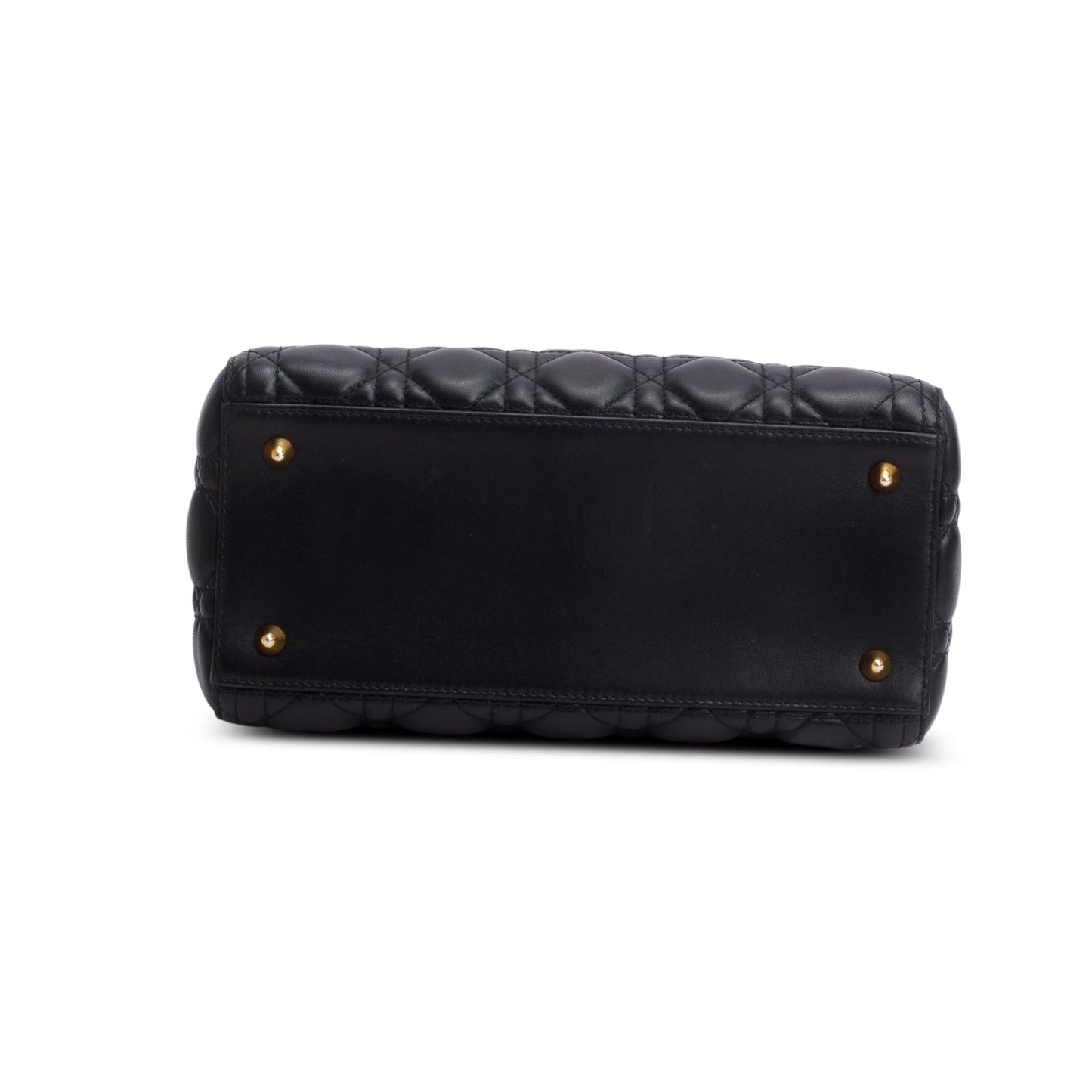 Christian Dior Black Cannage Lambskin Leather Medium Lady Dior Bag
