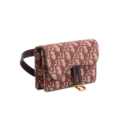Christian Dior Red Oblique Saddle Belt Pouch