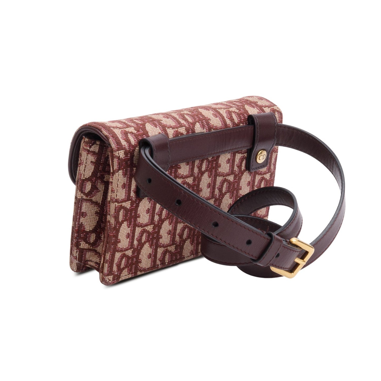 Christian Dior Red Oblique Saddle Belt Pouch