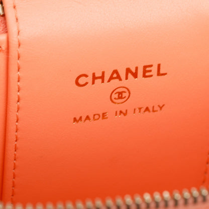Chanel 2022 Pink Lambskin Quilted Extra Mini Vanity Case