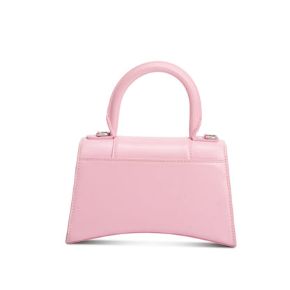 Balenciaga Pink Shiny Box Calfskin Leather XS Hourglass Top Handle Bag
