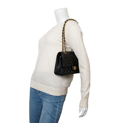 Chanel Black Caviar Classic Medium Double Flap Bag