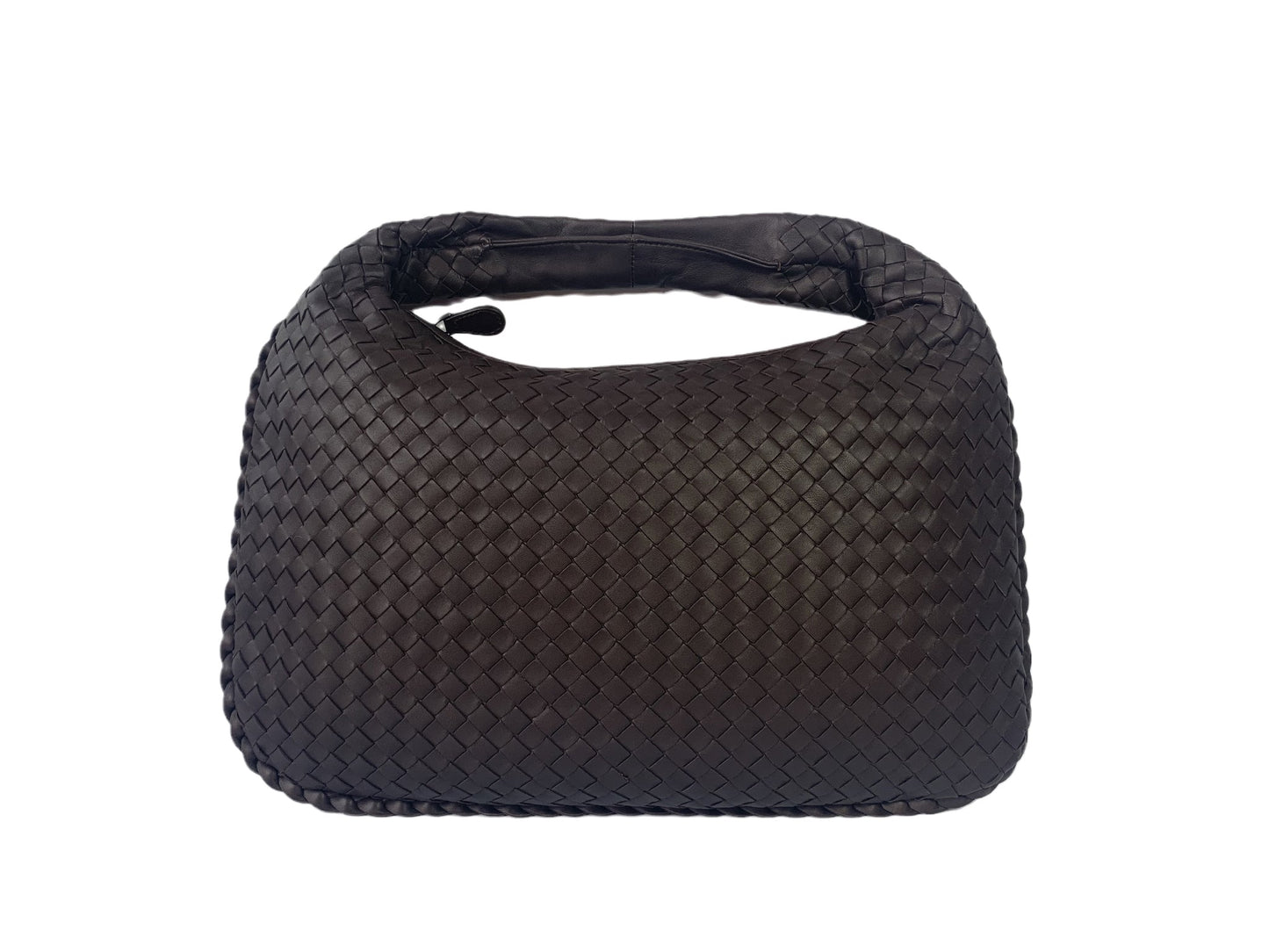 Bottega Veneta Intrecciato Hobo Bag Medium Chocolate Brown Lambskin leather