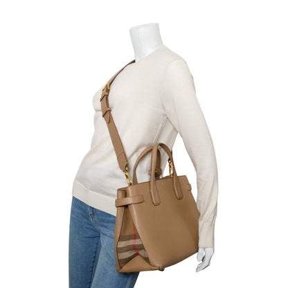 Burberry Brown Derby Calfskin Medium Banner Tote