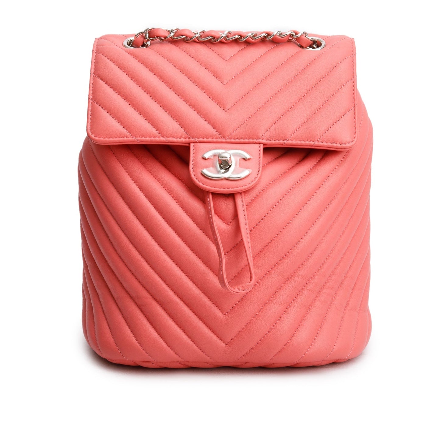 Chanel Pink Lambskin Chevron Quilted Small Urban Spirit Backpack