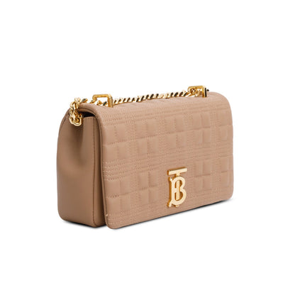 Burberry Brown Lambskin Quilted Small Lola Bag