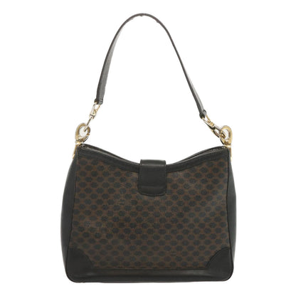 Luxury CELINE Macadam Canvas Shoulder Bag PVC Black  68449