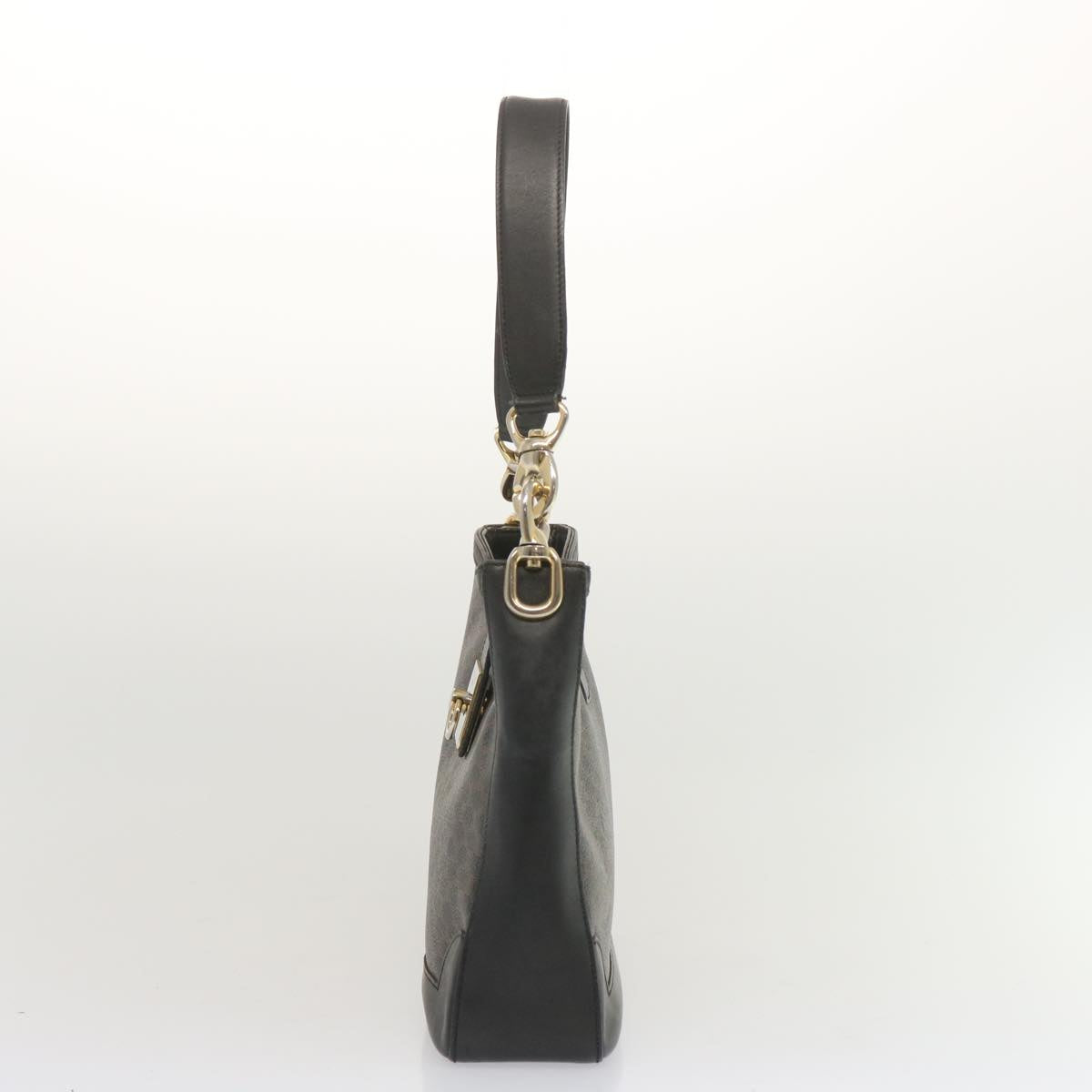 Luxury CELINE Macadam Canvas Shoulder Bag PVC Black  68449
