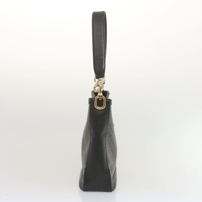 Luxury CELINE Macadam Canvas Shoulder Bag PVC Black  68449