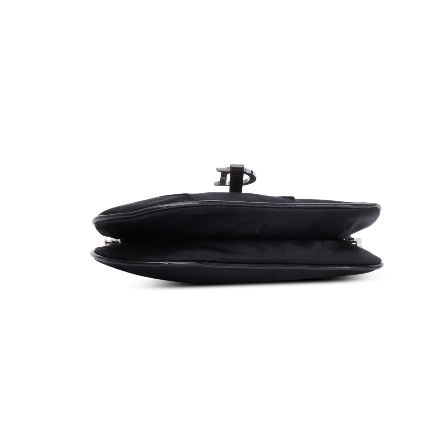 Christian Dior Black Satin Mini Saddle Frame Bag