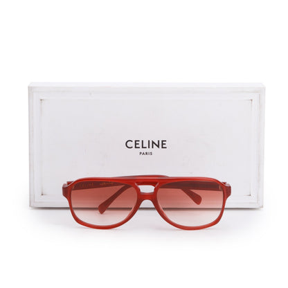 Celine CL40032U Red Acetate Aviator Sunglasses
