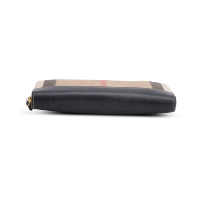 Burberry House Check Large Ziggy Zip Around Wallet