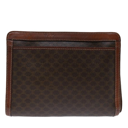 Luxury CELINE Macadam Canvas Clutch Bag PVC Brown  68503