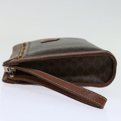 Luxury CELINE Macadam Canvas Clutch Bag PVC Brown  68503