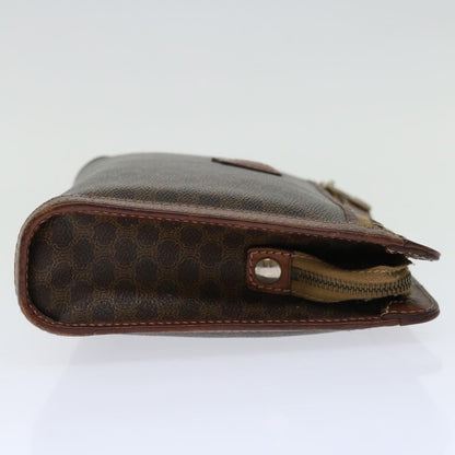 Luxury CELINE Macadam Canvas Clutch Bag PVC Brown  68503