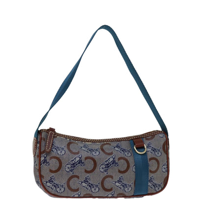 Luxury CELINE C Macadam Canvas Shoulder Bag Blue  68504