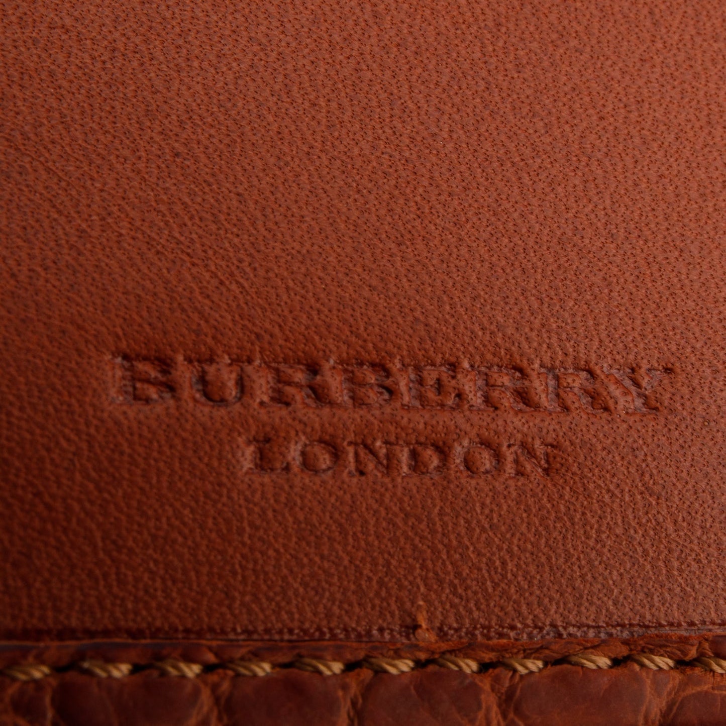Burberry Brown Croc Embossed Slim Bifold Wallet